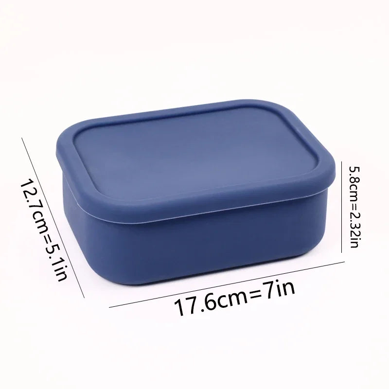 Eco-Friendly Silicone Bento Lunch Box for Kids | Leakproof, Reusable & Microwavable | Safe & Portable Food Storage for School, Picnic, and Meal Prep