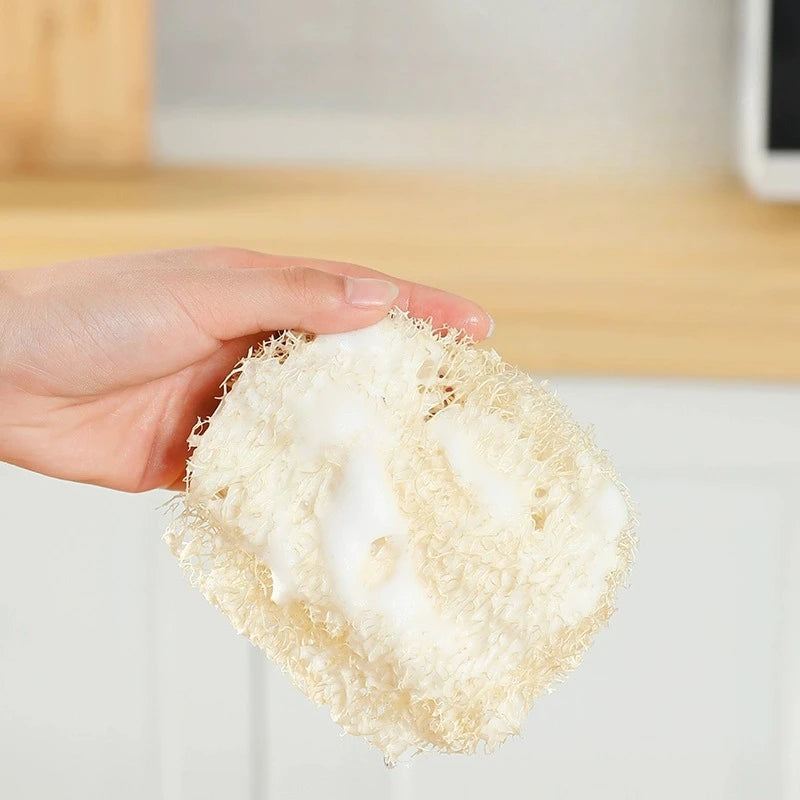 5PCS Natural Loofah Scrub Pads | Eco-Friendly Dishwashing Sponges for a Zero-Waste Kitchen