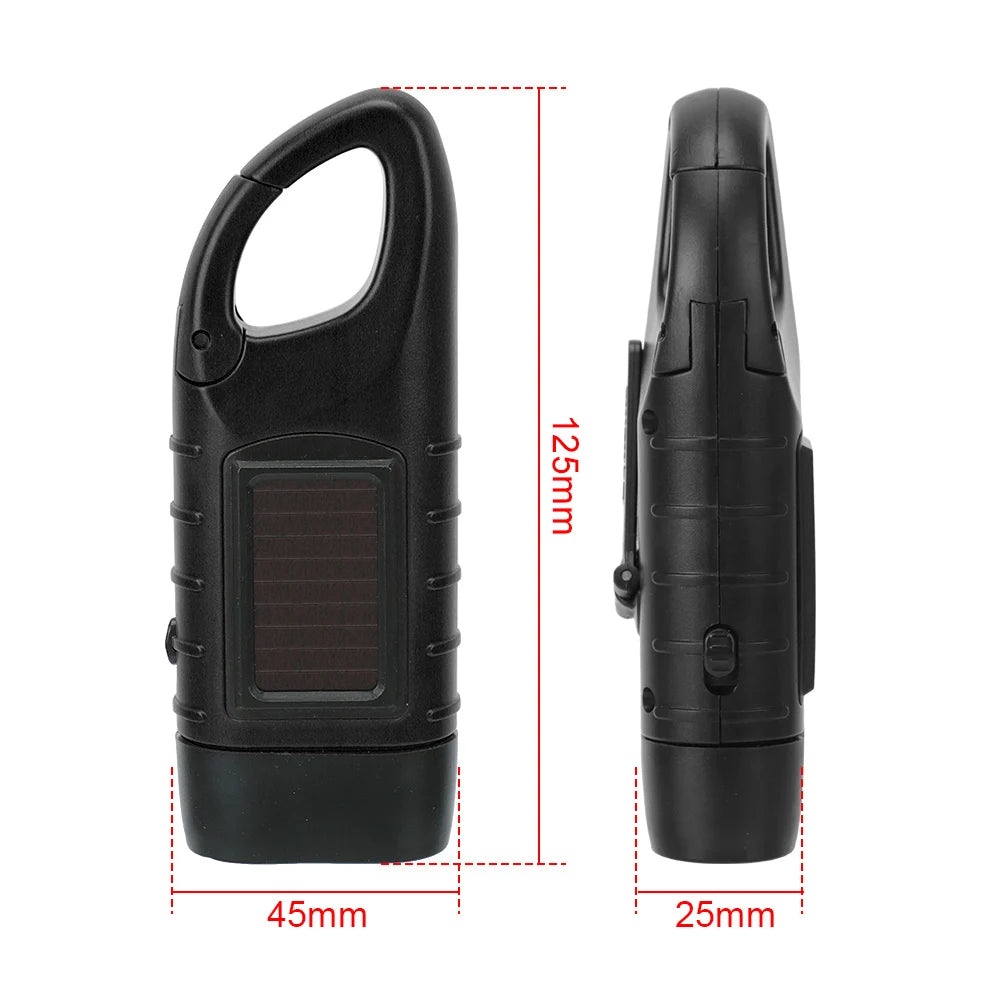 LED Hand Crank Flashlight – 1000 Lumens, Solar & Manual Charging, Waterproof, Self-Defense & Shock-Resistant, 200-500m Lighting Distance