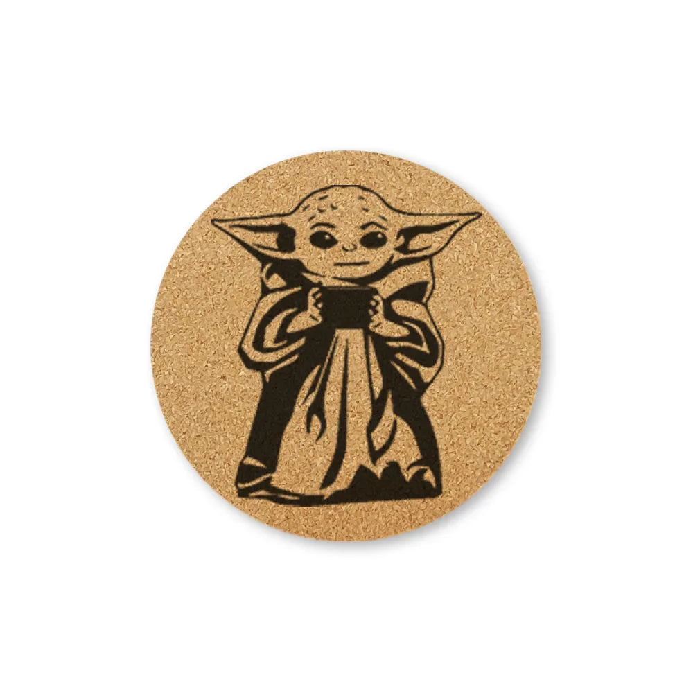 Star Wars Engraved Cork Coasters – Eco-Friendly Drink Mats for Coffee & Tea (Set of 2)