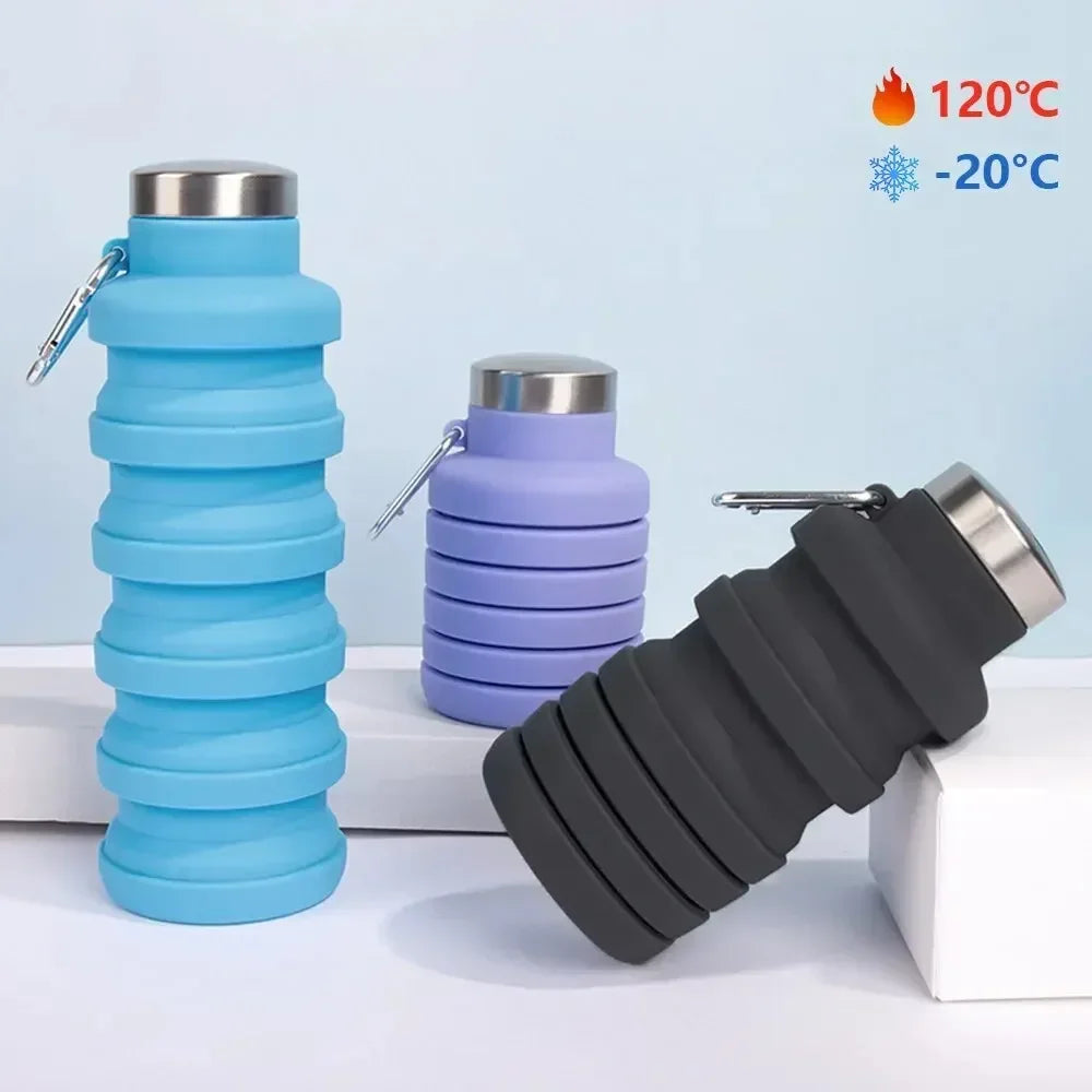 Collapsible Silicone Water Bottle – Portable, BPA-Free & Eco-Friendly for Travel, Sports & Outdoor Use