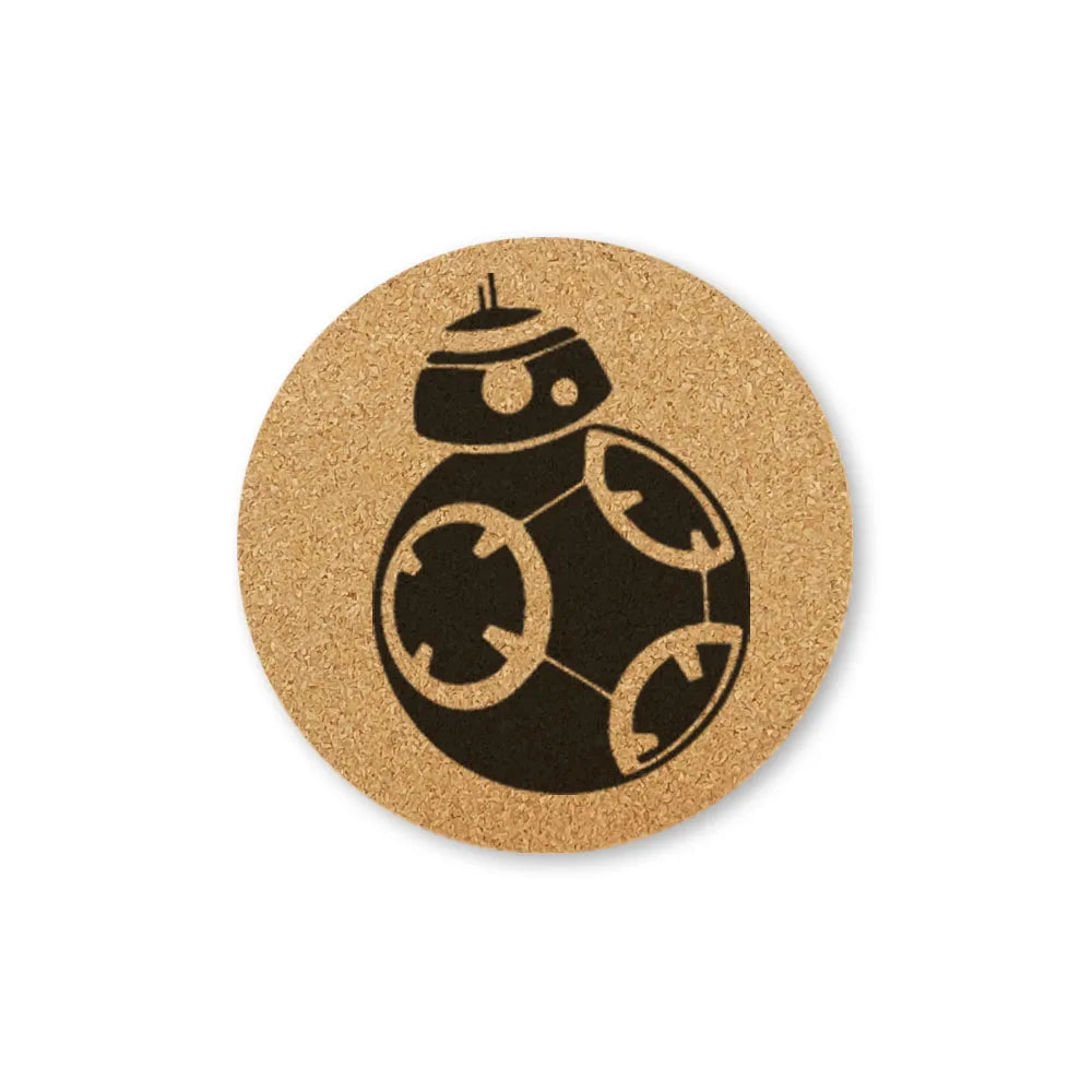 Star Wars Engraved Cork Coasters – Eco-Friendly Drink Mats for Coffee & Tea (Set of 2)