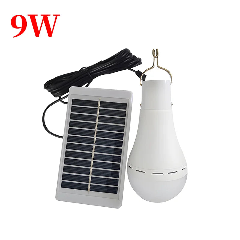 LED Solar Bulb Light – Outdoor Solar Lamp with Dimmable Brightness, Remote Control, Emergency SOS, Waterproof, Portable Camping Lantern & Power Bank