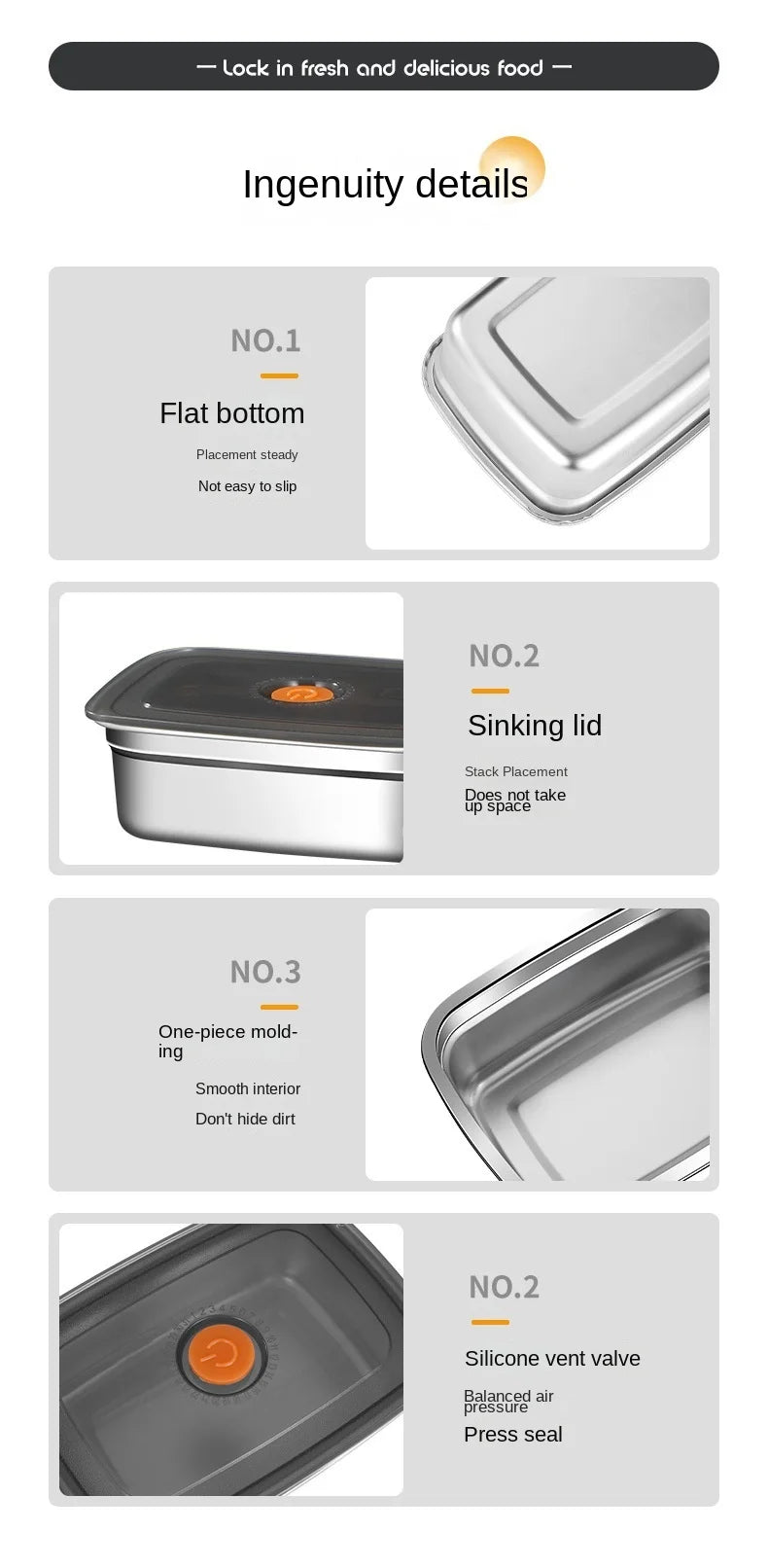 304 Stainless Steel Leak-Proof Lunch Box – High Capacity, Insulated & Eco-Friendly Food Storage