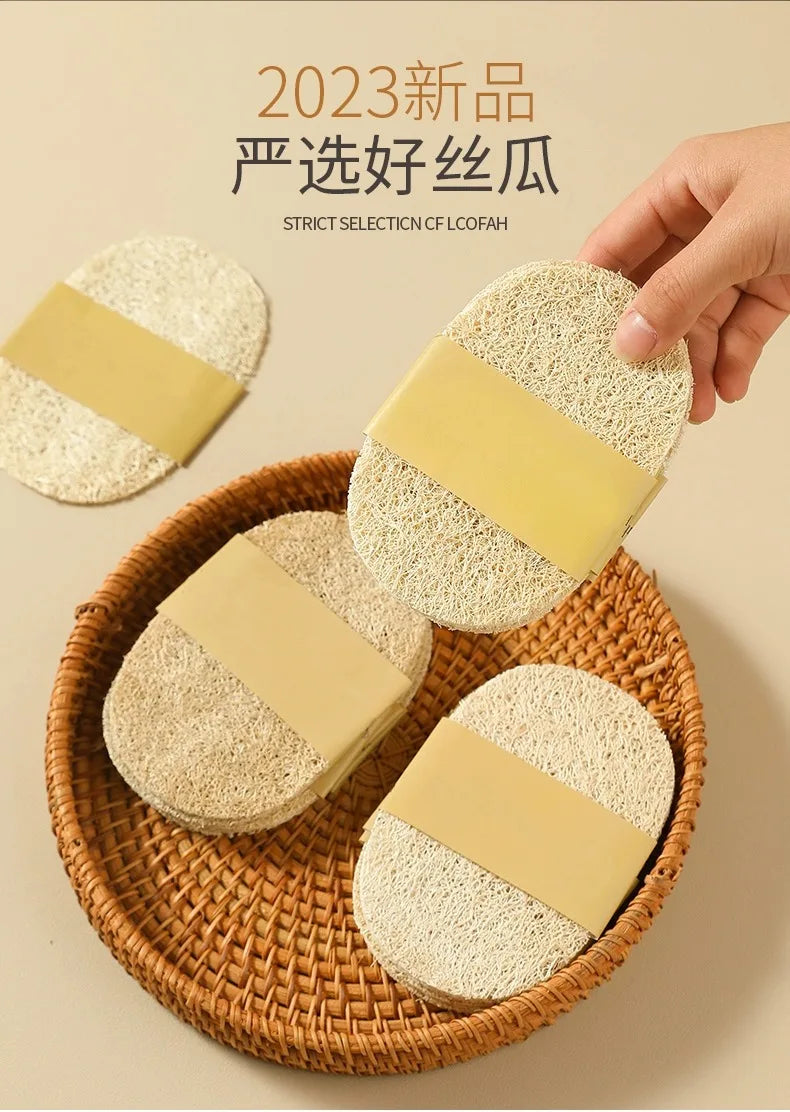 5PCS Natural Loofah Scrub Pads | Eco-Friendly Dishwashing Sponges for a Zero-Waste Kitchen