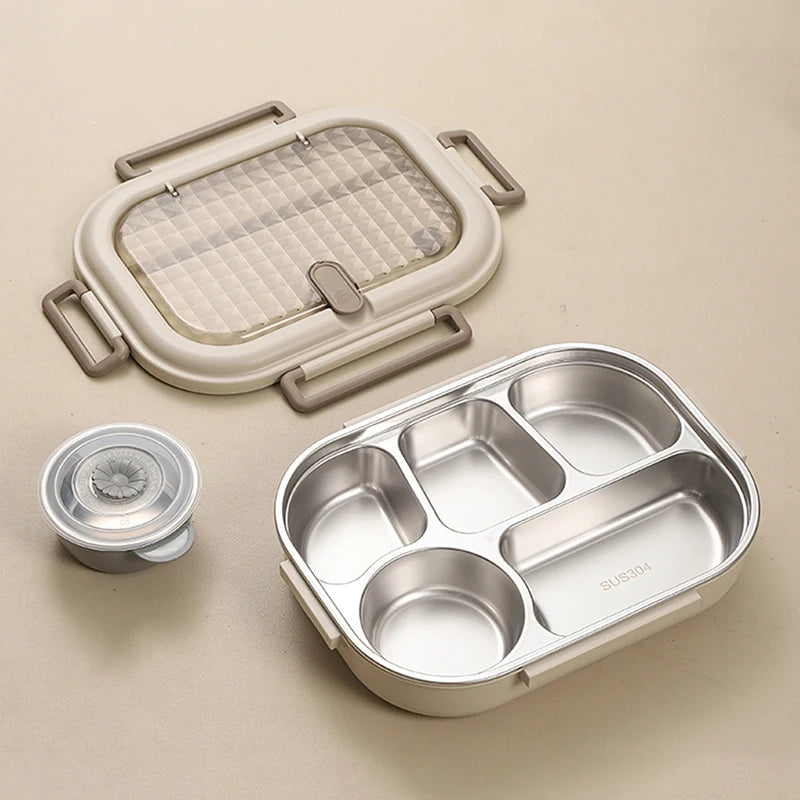 304 Stainless Steel Insulated Lunch Box – Leakproof, Portable, & Large-Capacity Bento Box