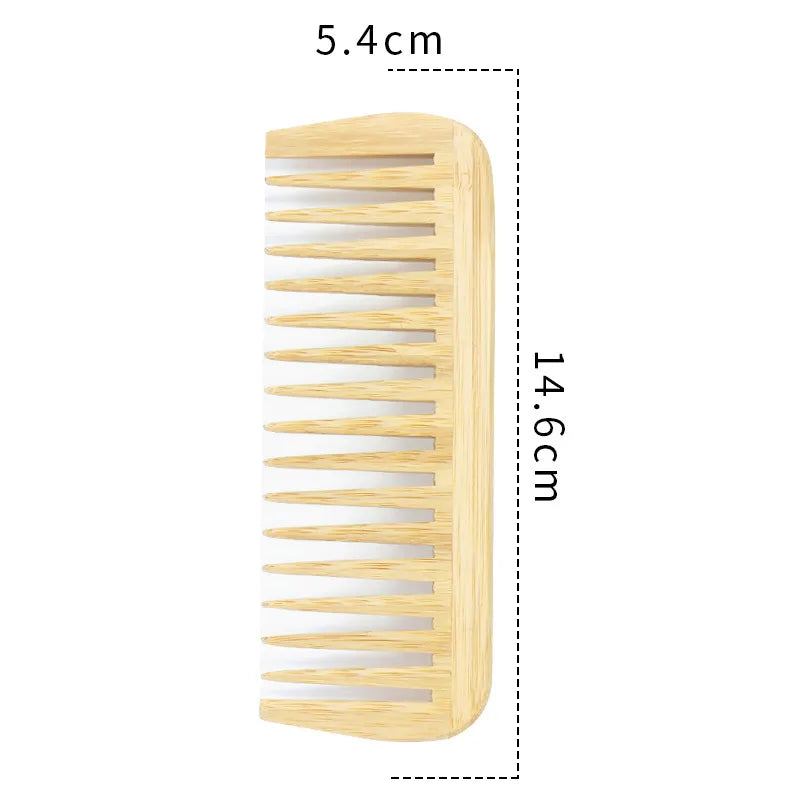 Bamboo Wide Tooth Comb | Anti-Static Detangling Hair Brush for Curly & Straight Hair | Gentle Scalp Massage & Smoothing | Eco-Friendly for Women & Men