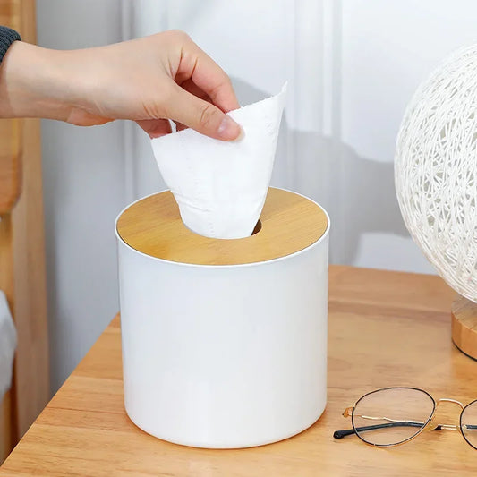 Eco-Friendly Bamboo Tissue Box – Minimalist Japanese Style Roll Paper Holder | Sustainable Home Décor