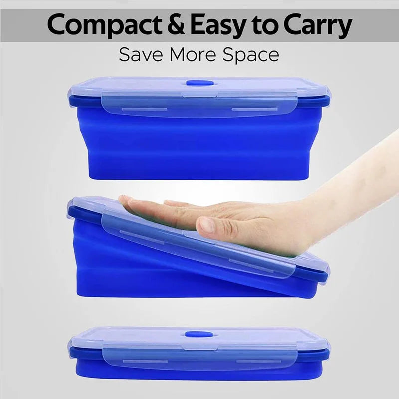 Collapsible Silicone Food Storage Container | Eco-Friendly Bento Lunch Box | Leakproof & Space-Saving Design