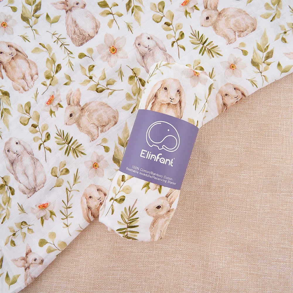 Baby Swaddle Blanket - Soft & Breathable Bamboo Cotton Digital Print Swaddle for Babies