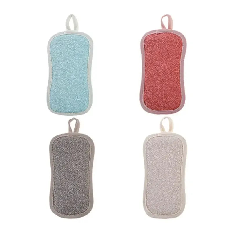 Double-Sided Reusable Microfiber Dishwashing Sponge – Eco-Friendly Kitchen Cleaning Pad