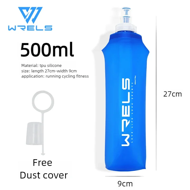 WRELS Soft TPU Folding Water Bottle | BPA-Free Hydration Flask for Running, Hiking & Cycling