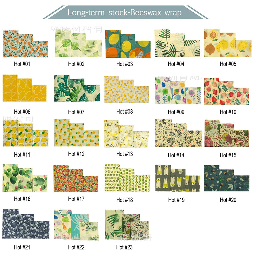 Eco-Friendly Reusable Beeswax Food Wraps – Custom Made Organic Cotton Cling Wraps for Food Storage