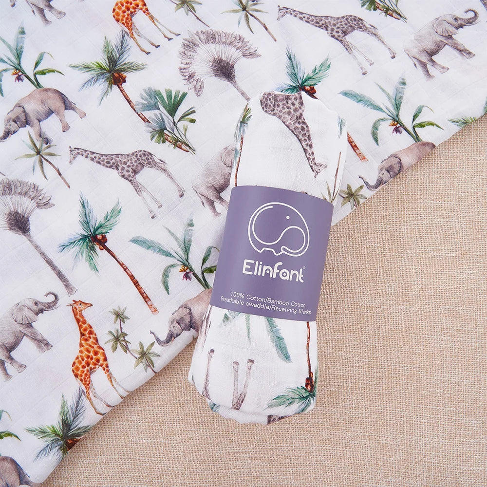 Baby Swaddle Blanket - Soft & Breathable Bamboo Cotton Digital Print Swaddle for Babies