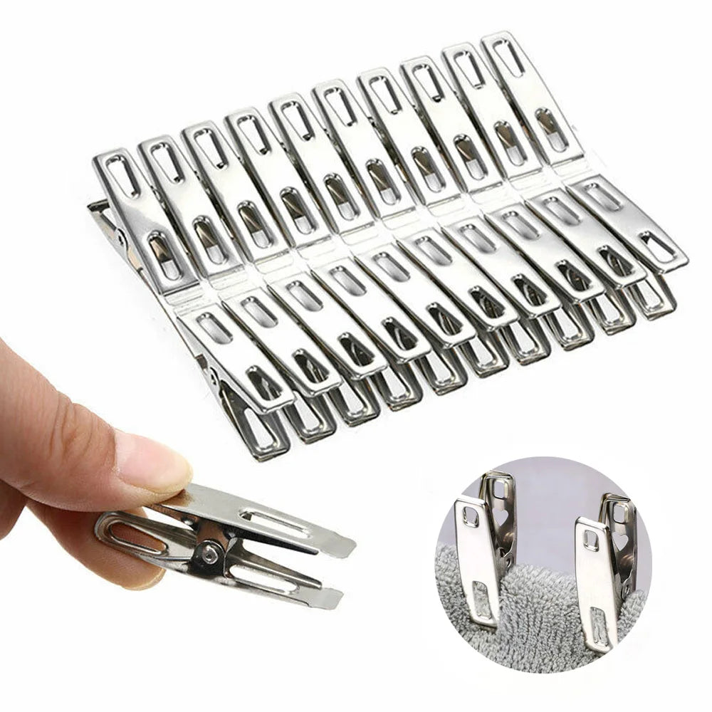 20/40PCS Stainless Steel Clothes Pegs – Durable & Eco-Friendly Laundry Clips