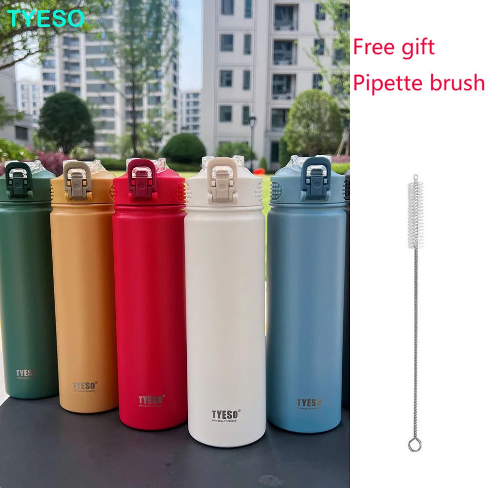 750ml Stainless Steel Thermos Bottle | Insulated Water Tumbler with Straw – Eco-Friendly & Reusable