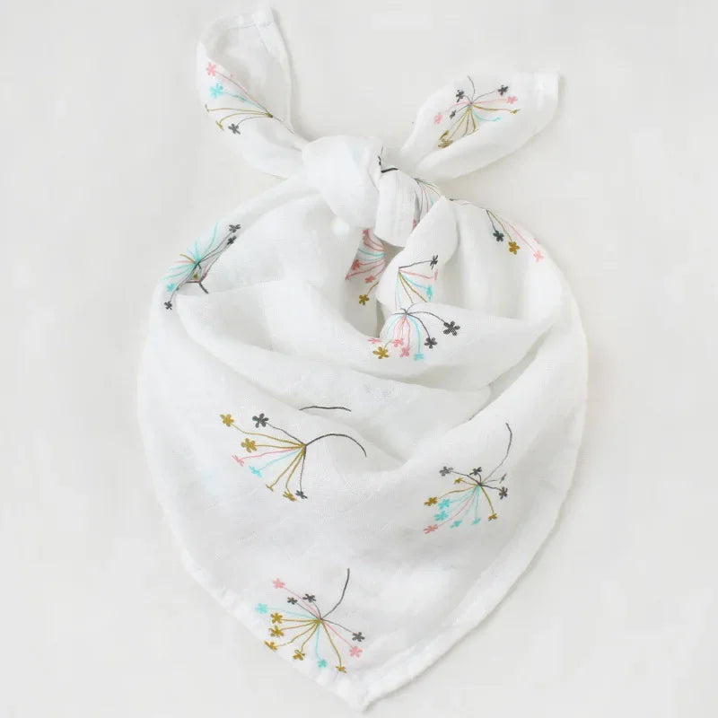 Organic Cotton & Bamboo Muslin Baby Swaddle Blanket - Soft, Breathable, Eco-Friendly