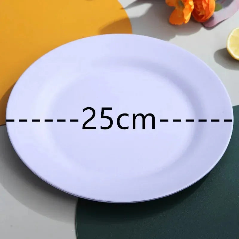 25cm Wheat Straw Pizza Tray | Unbreakable & Reusable Plastic Dinner Plate | Eco-Friendly Tableware for Pasta, Steak & More