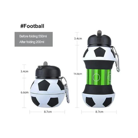 Foldable Silicone Sports Water Bottle – 550ml Leakproof & Portable for Kids & Outdoor Activities