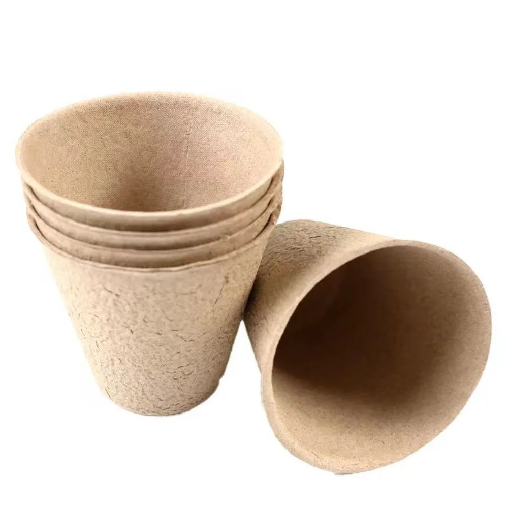 10PCS Biodegradable Fiber Planting Pots – Eco-Friendly Seedling Starter