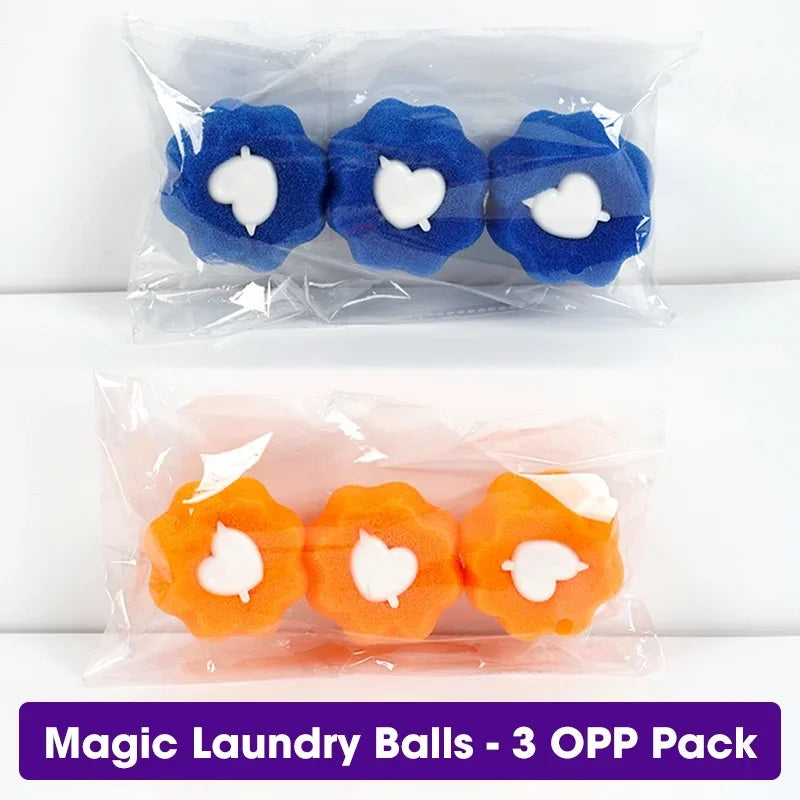 Magic Laundry Balls - Eco-Friendly Hair & Lint Removal for Clothes, Reusable Foam Laundry Helper (Set of 3 or 10)