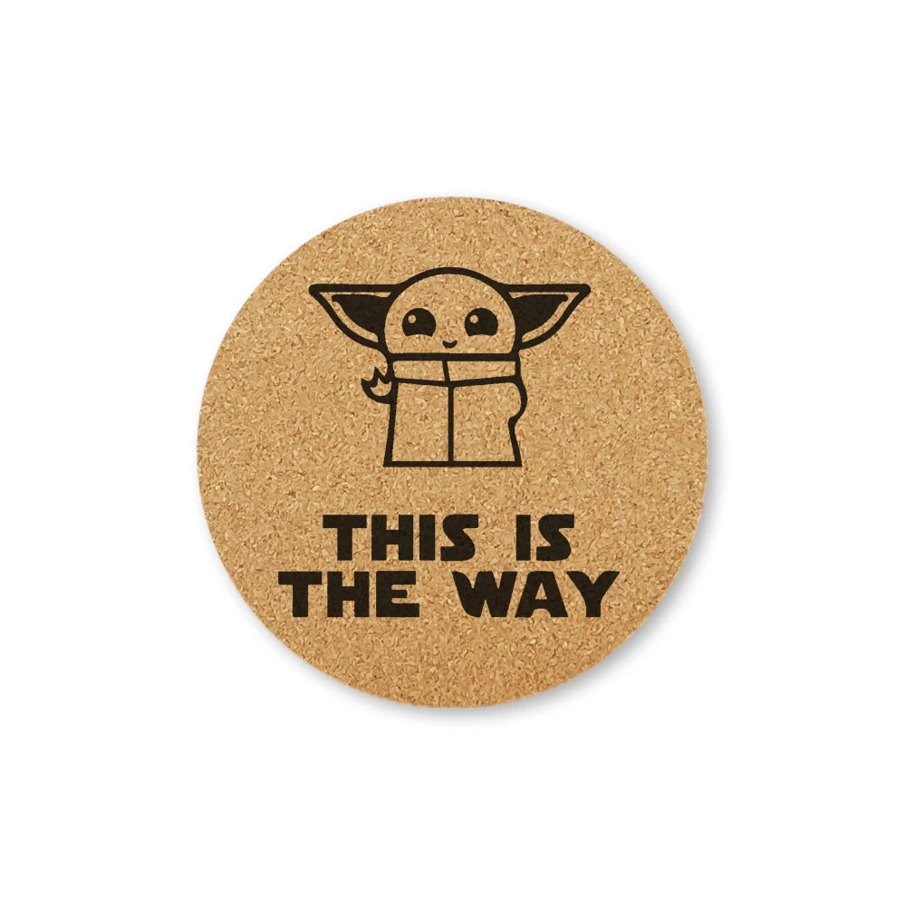 Star Wars Engraved Cork Coasters – Eco-Friendly Drink Mats for Coffee & Tea (Set of 2)