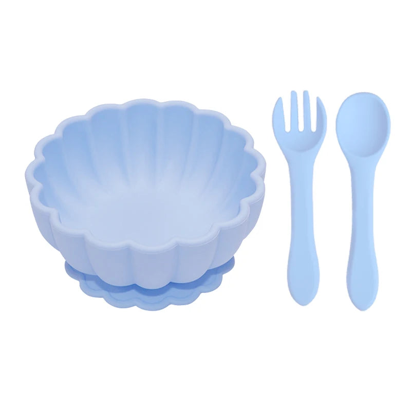 Baby Silicone Bowl & Spoon Set | BPA-Free Suction Feeding Dish | Non-Slip & Waterproof