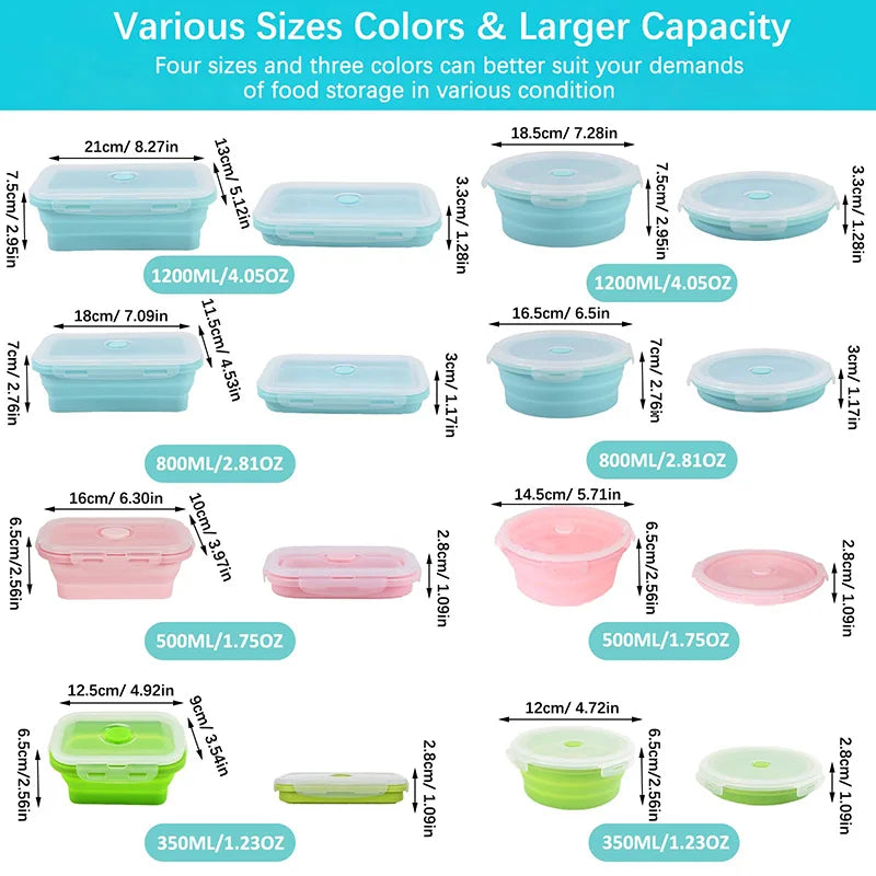 Collapsible Silicone Food Storage Containers | Leakproof, BPA-Free & Microwavable