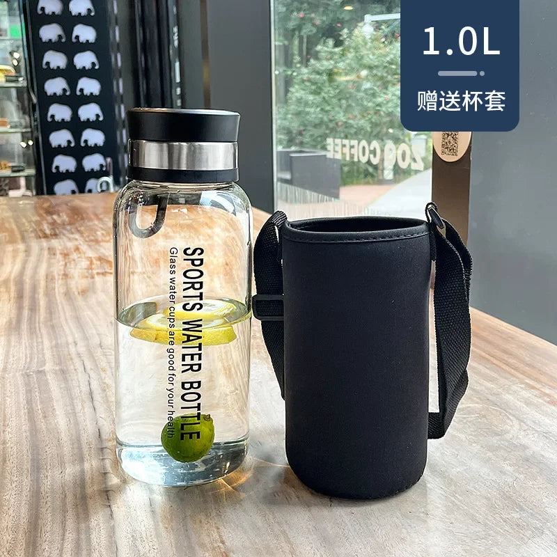 Portable Borosilicate Glass Tea Infuser Water Bottle – Eco-Friendly, Leakproof Travel Tumbler for Tea & Water