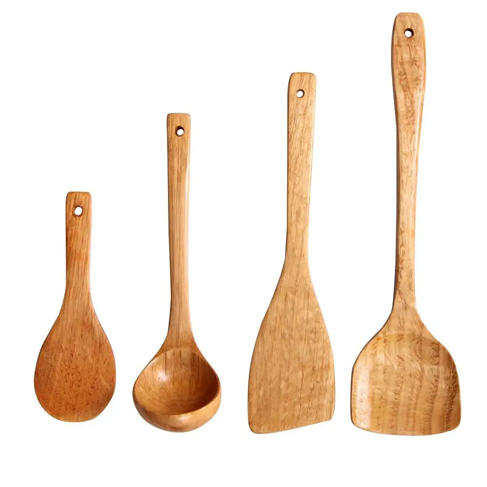 Eco-Friendly Bamboo Non-Stick Wooden Kitchen Utensil for Fish, Steak & More