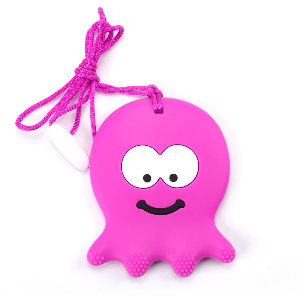 Baby Silicone Teether Necklace | Chewy Sensory Pendant | Oral Motor Therapy for Autism & ADHD