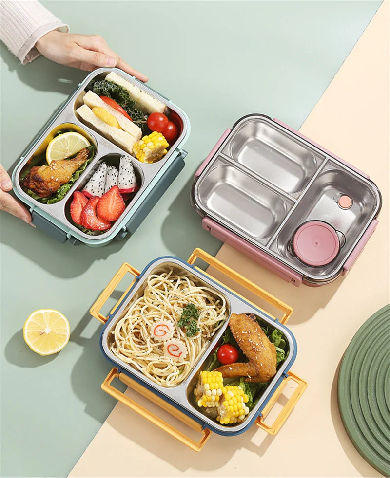 Stainless Steel Leakproof Lunch Box – Eco-Friendly, Insulated Food Container with Cutlery