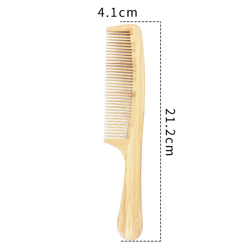 Bamboo Wide Tooth Comb | Anti-Static Detangling Hair Brush for Curly & Straight Hair | Gentle Scalp Massage & Smoothing | Eco-Friendly for Women & Men