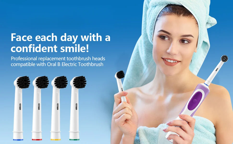 Bamboo Charcoal Toothbrush Heads | Fits Oral B Electric Toothbrush | Eco-Friendly & Deep Clean