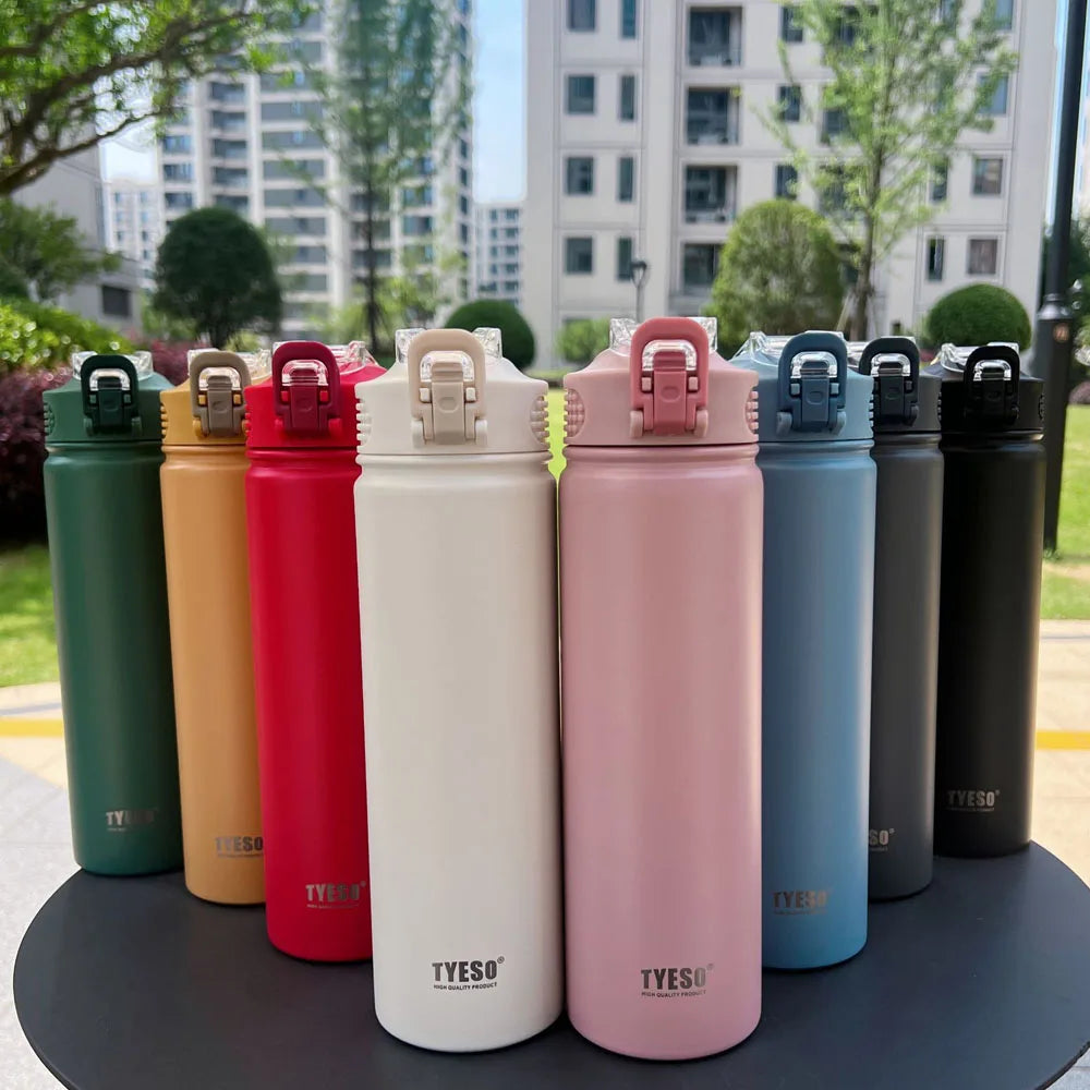 750ml Stainless Steel Thermos Bottle | Insulated Water Tumbler with Straw – Eco-Friendly & Reusable