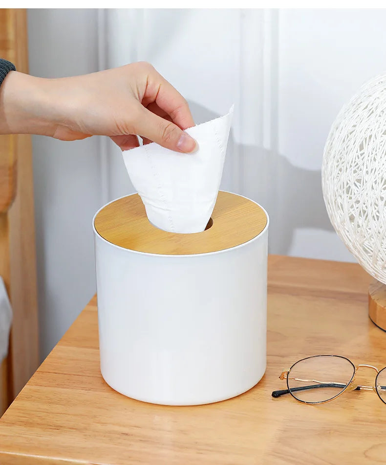 Eco-Friendly Bamboo Tissue Box – Minimalist Japanese Style Roll Paper Holder | Sustainable Home Décor