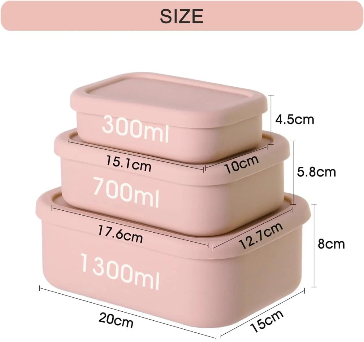 Eco-Friendly 3-Pack Silicone Food Storage Containers | Microwave & Oven Safe | Airtight Bento Lunch Boxes | 100% Food Grade Silicone | Reusable & Long-Lasting