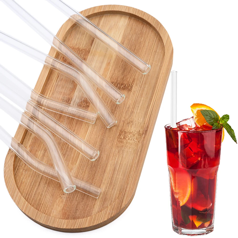 Reusable Glass Straws | High Borosilicate Eco-Friendly Drinking Straws | Boba, Bubble Tea, Milkshakes & More