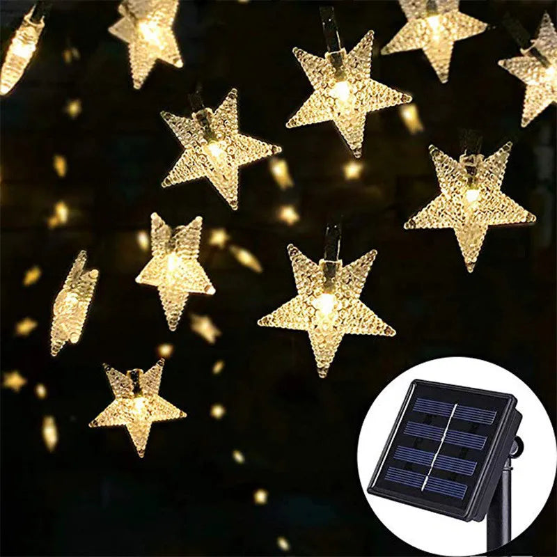 Solar Powered Snowflake LED String Lights - Waterproof & Eco-Friendly Outdoor Holiday Lights, 8 Hours of Illumination | Perfect for Garden, Patio, Christmas & Party Décor