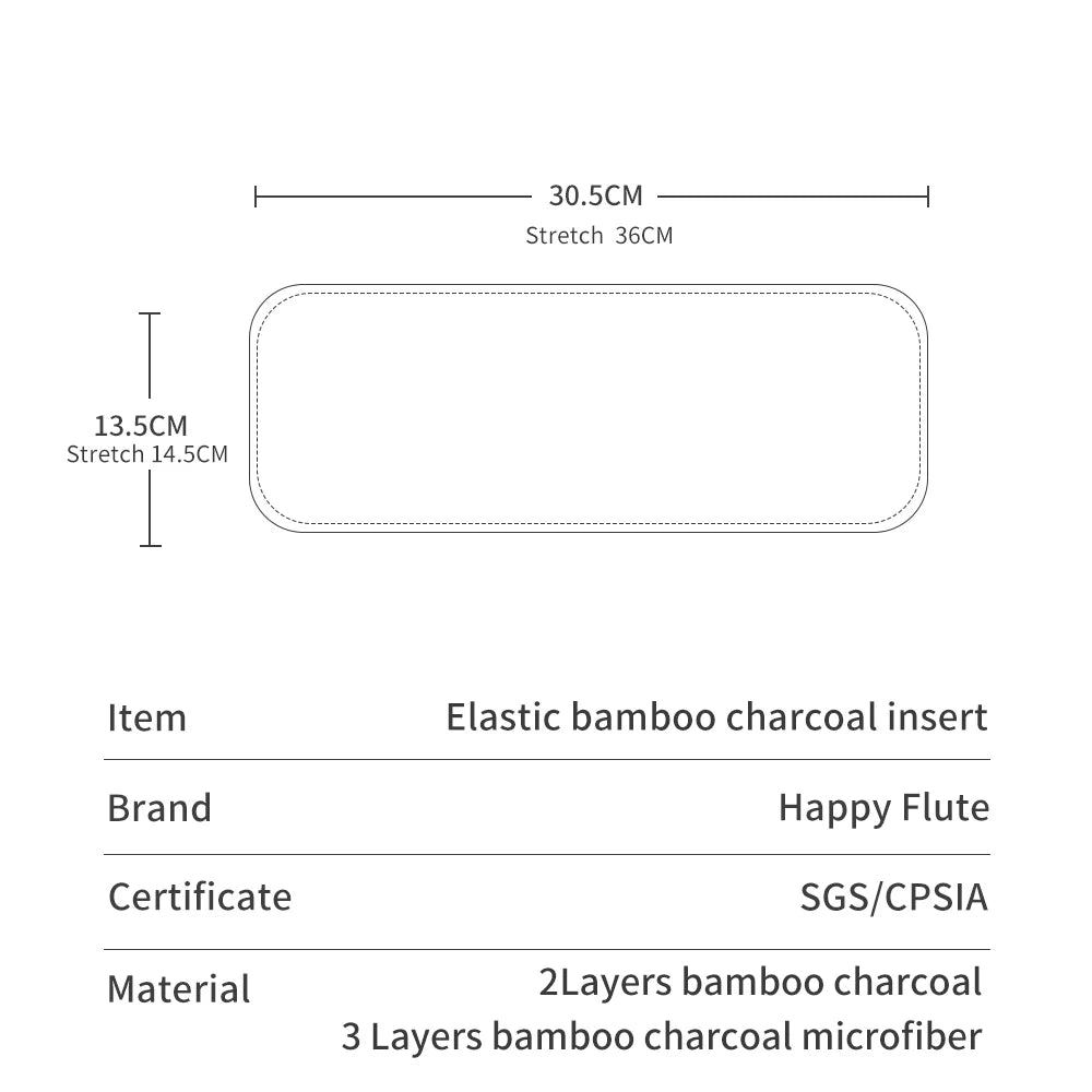 Elinfant Elastic Bamboo Charcoal Insert – Reusable & Breathable Baby Nappy Diaper Inserts for Cloth Diapers