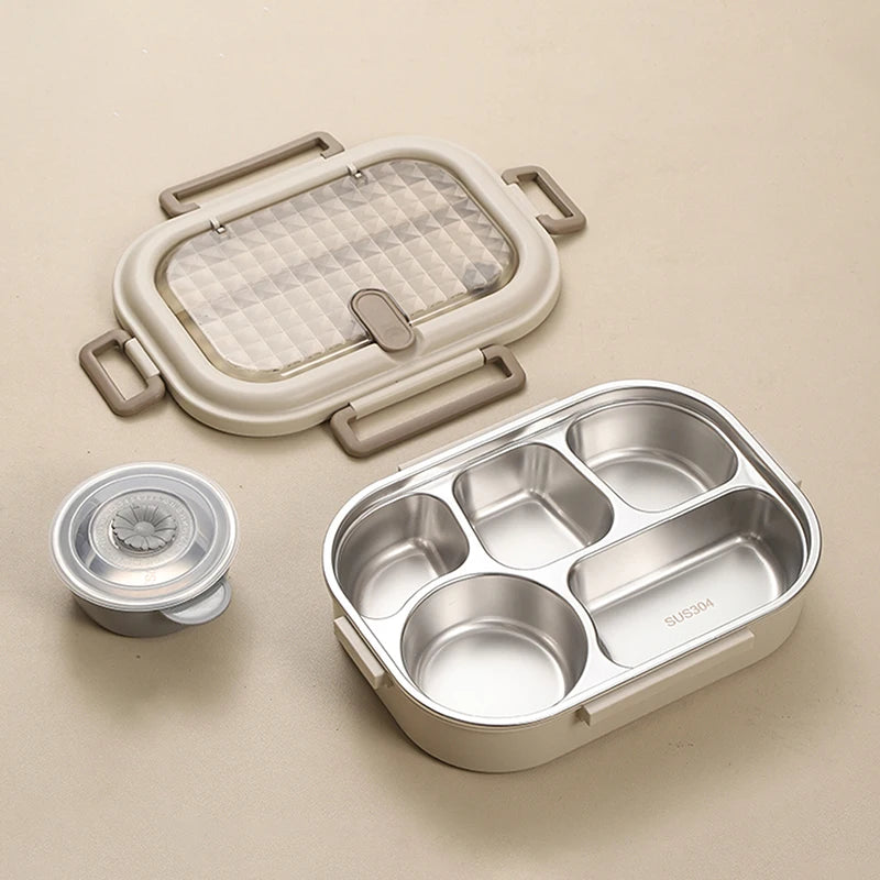 304 Stainless Steel Insulated Lunch Box – Leakproof, Portable, & Large-Capacity Bento Box