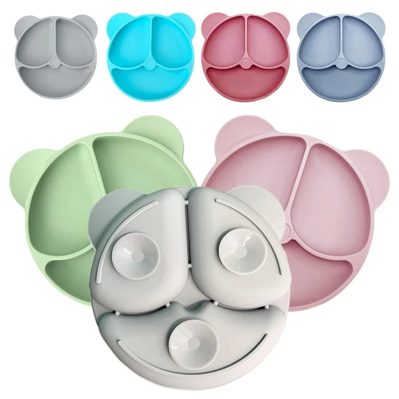 Silicone Baby Suction Plate | Cute Owl Design | BPA-Free Toddler Feeding Bowl