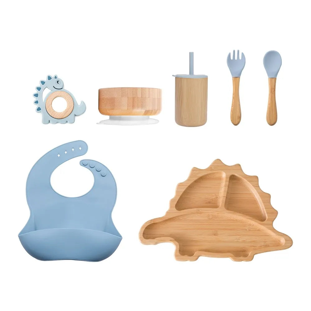 Eco-Friendly Baby Bamboo Dinnerware Set | Non-Toxic | Suction Base | Safe Feeding Essentials