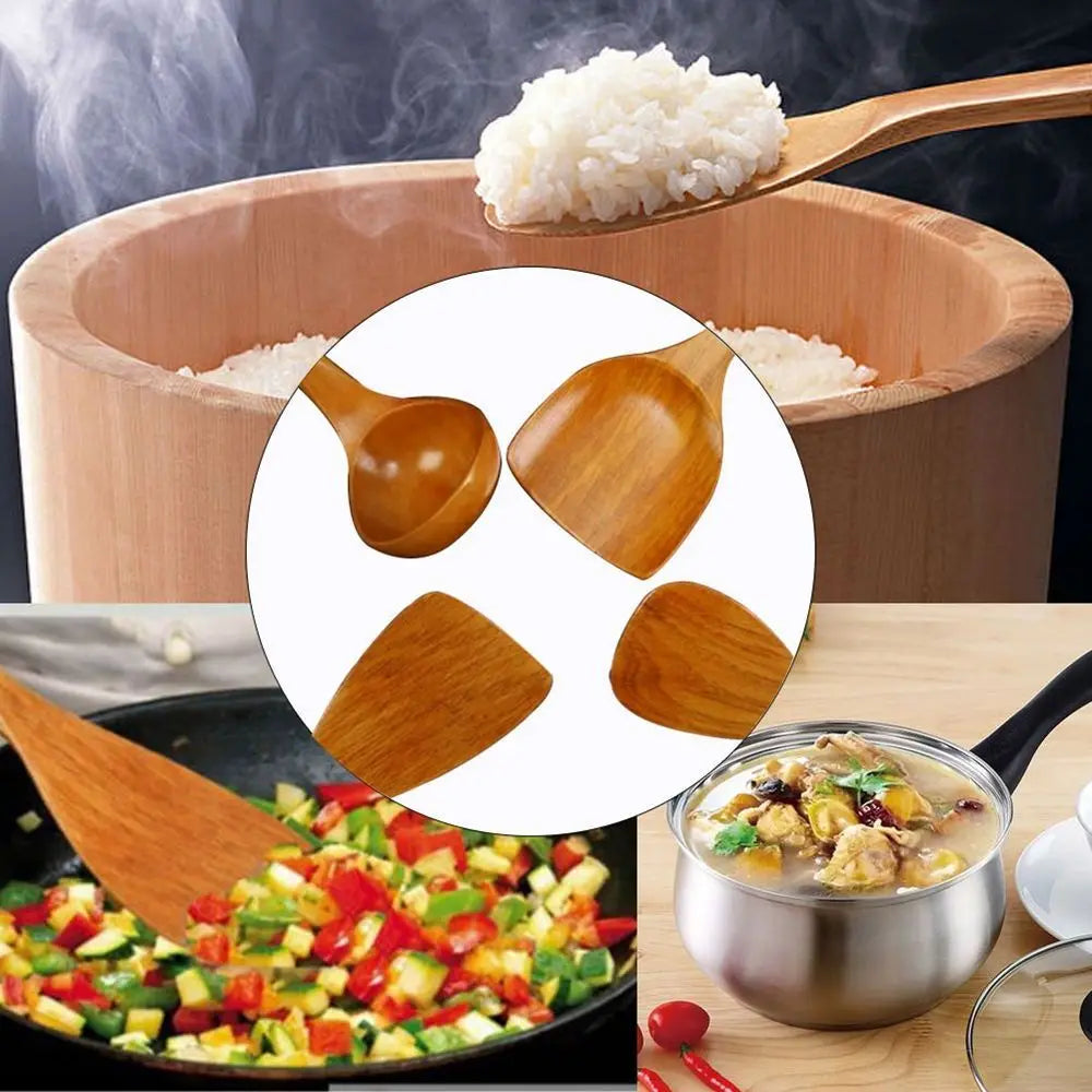 Eco-Friendly Bamboo Non-Stick Wooden Kitchen Utensil for Fish, Steak & More