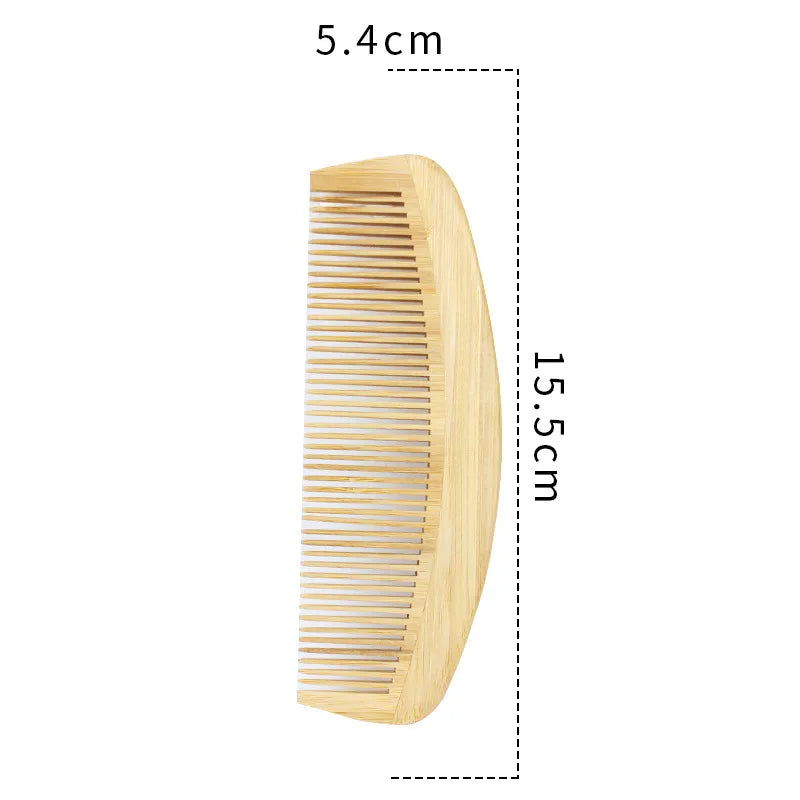 Bamboo Wide Tooth Comb | Anti-Static Detangling Hair Brush for Curly & Straight Hair | Gentle Scalp Massage & Smoothing | Eco-Friendly for Women & Men