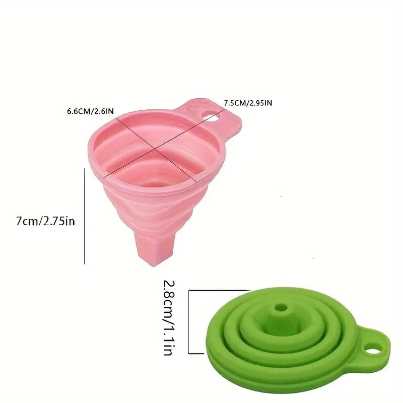 Silicone Collapsible Funnel – Foldable, BPA-Free & Heat-Resistant for Kitchen & Bottle Filling (1pc/3pcs)