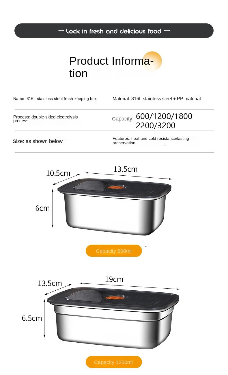 304 Stainless Steel Leak-Proof Lunch Box – High Capacity, Insulated & Eco-Friendly Food Storage