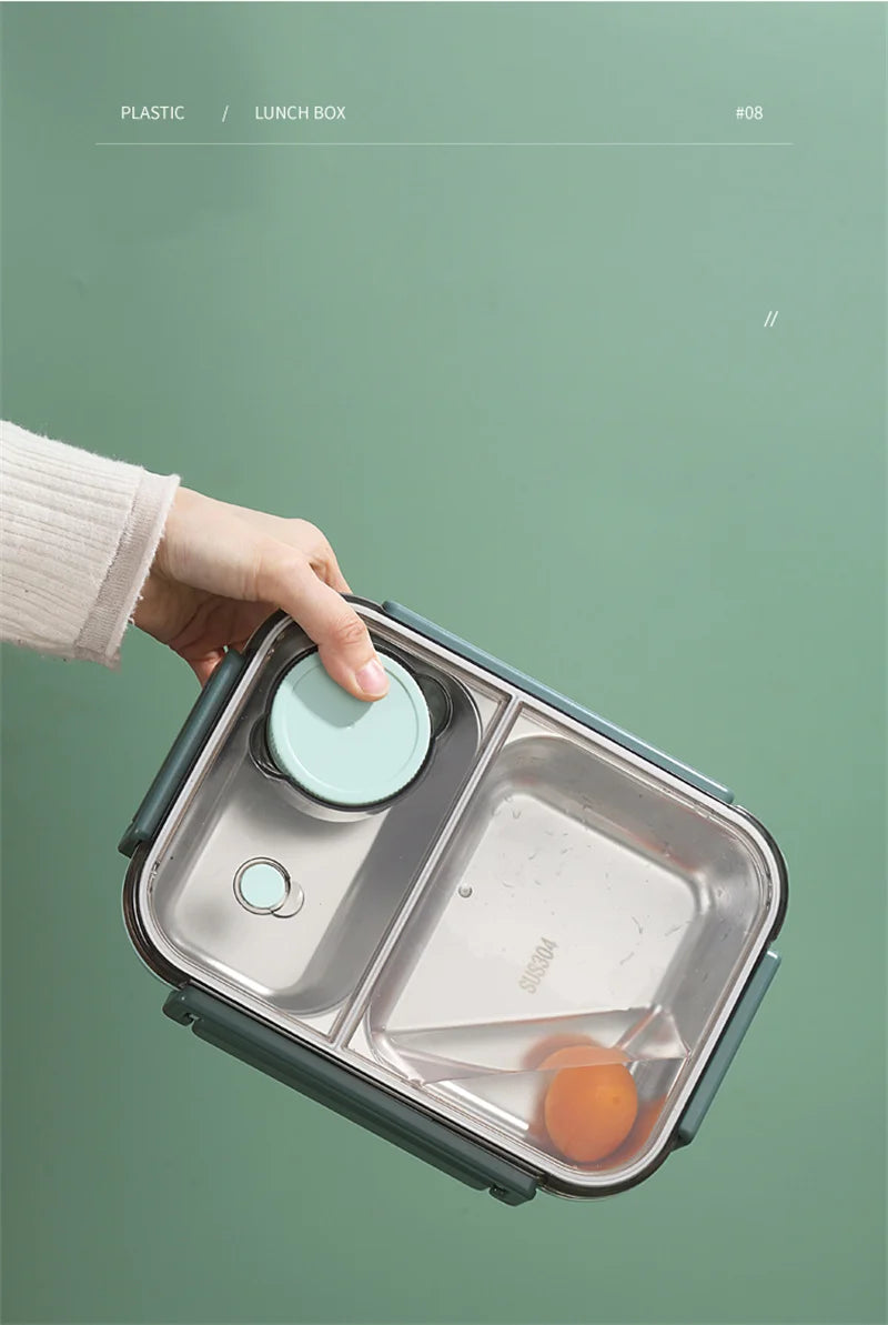 Stainless Steel Leakproof Lunch Box – Eco-Friendly, Insulated Food Container with Cutlery