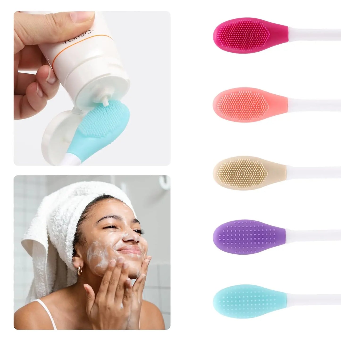 Reusable Silicone Face Mask Brush | 2-in-1 Facial Applicator & Cleansing Brush | Gentle Exfoliation & Deep Clean