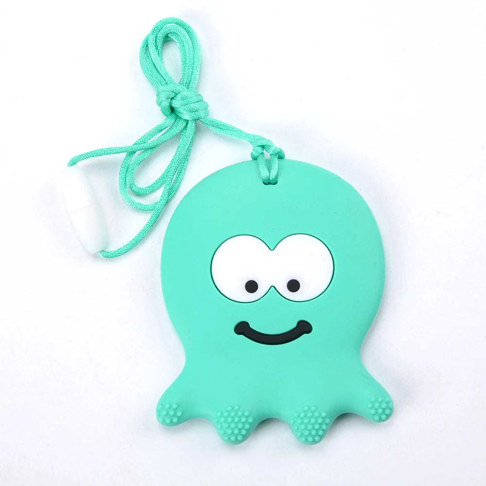 Baby Silicone Teether Necklace | Chewy Sensory Pendant | Oral Motor Therapy for Autism & ADHD